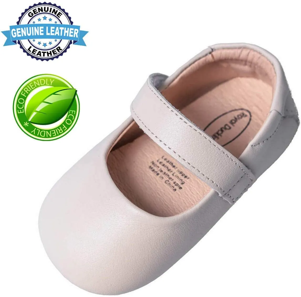 Genuine Leather Baby Shoes for Girls Boys Infant Toddler Mary Jane Walking Shoes Prewalker Princess Wedding Dress Shoes Ballet Flats