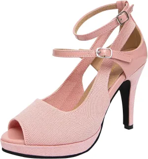 getmorebeauty Women's High Heels Shoes Ankle Straps Dress Heeled Sandals
