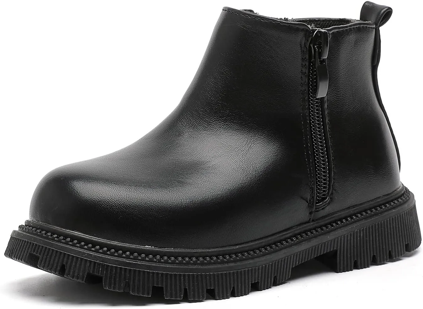 Girls Ankle Boots Fashion Side Zipper Boots Lace Up Waterproof Combat Shoes for Toddler/Little Kid