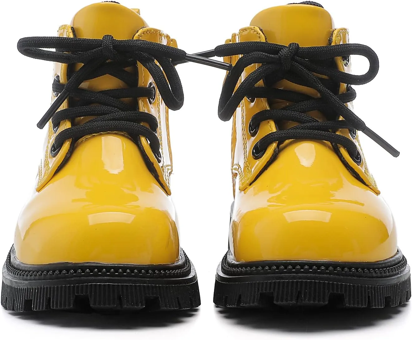 Girls Ankle Boots Fashion Side Zipper Boots Lace Up Waterproof Combat Shoes for Toddler/Little Kid