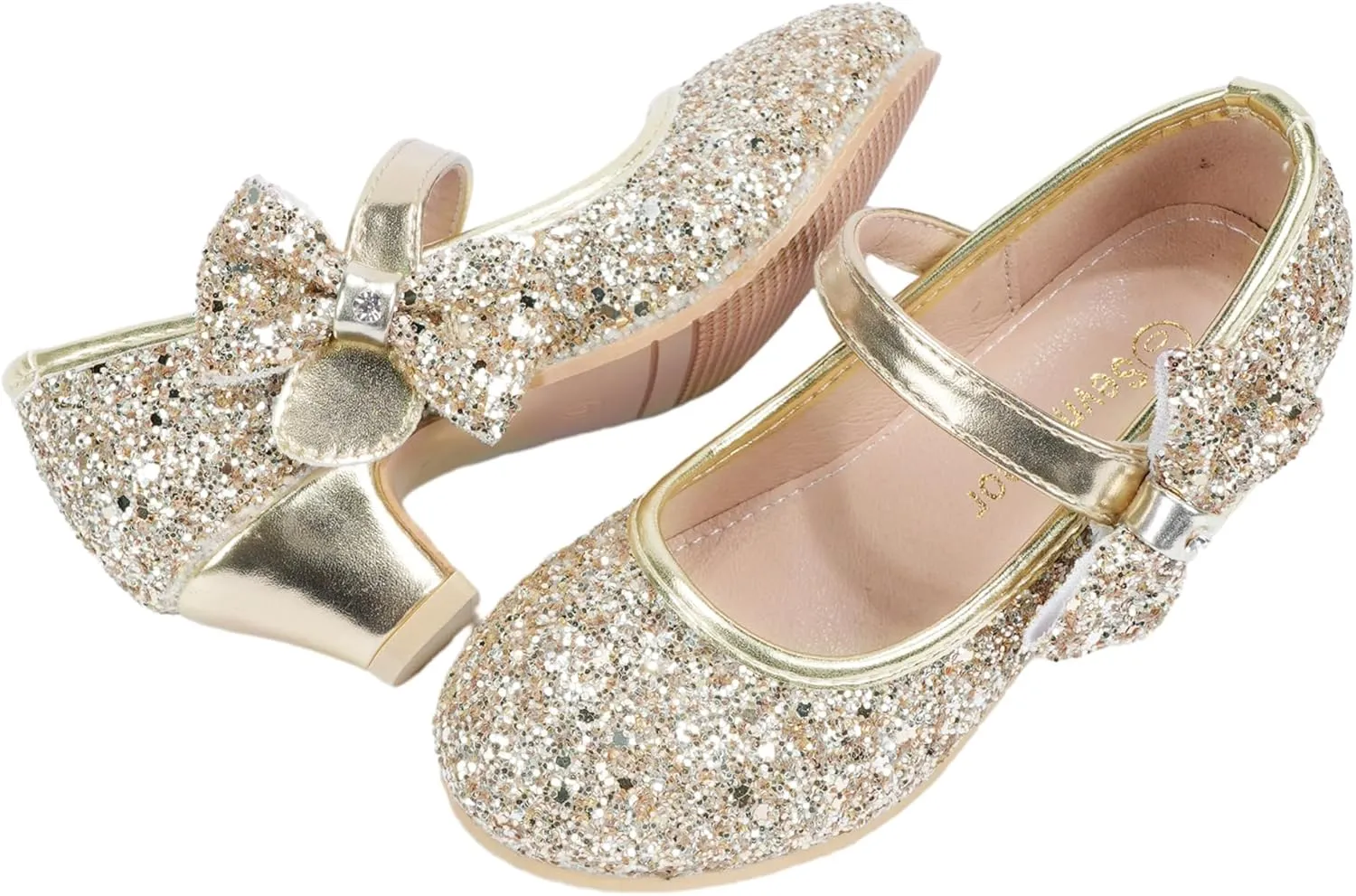 Girls Dress Shoes Low Heel Princess Shoes Wedding Party Mary Jane Flats for Toddler/Little Kids
