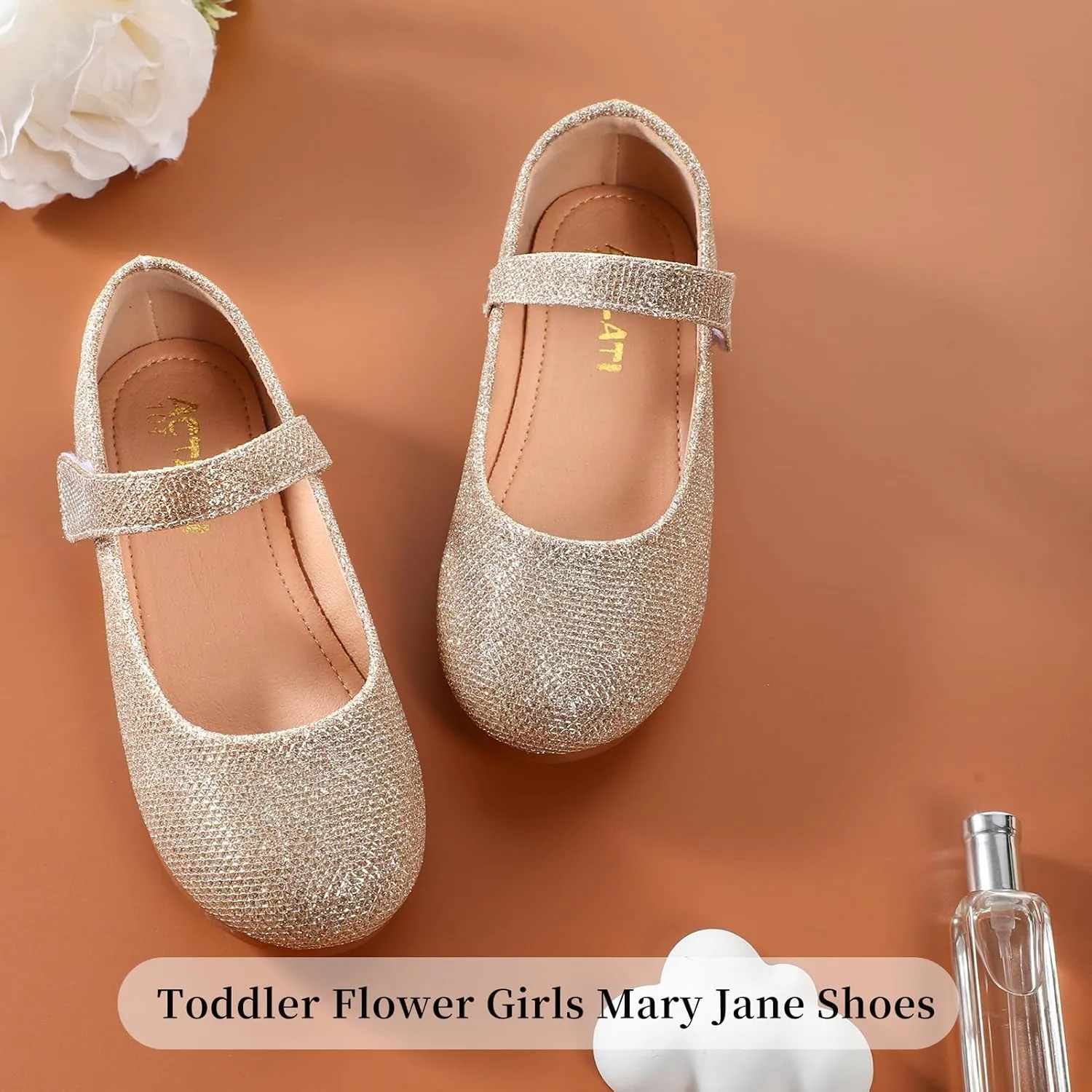 Girls Mary Jane Dress Shoes Toddler Flower Girls Kids Casual Slip on Ballet Flats School Wedding Party Church Girls Shoes