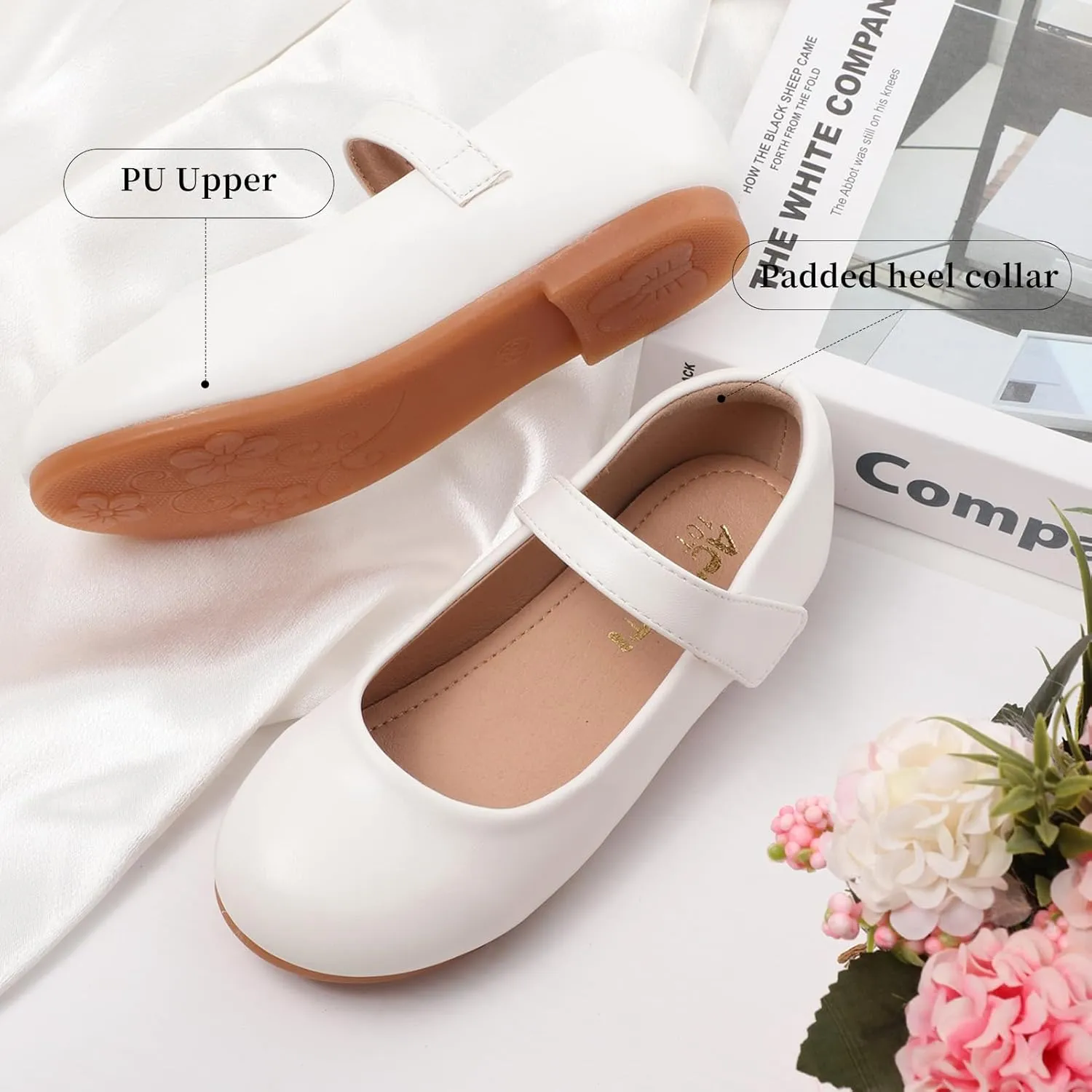 Girls Mary Jane Dress Shoes Toddler Flower Girls Kids Casual Slip on Ballet Flats School Wedding Party Church Girls Shoes
