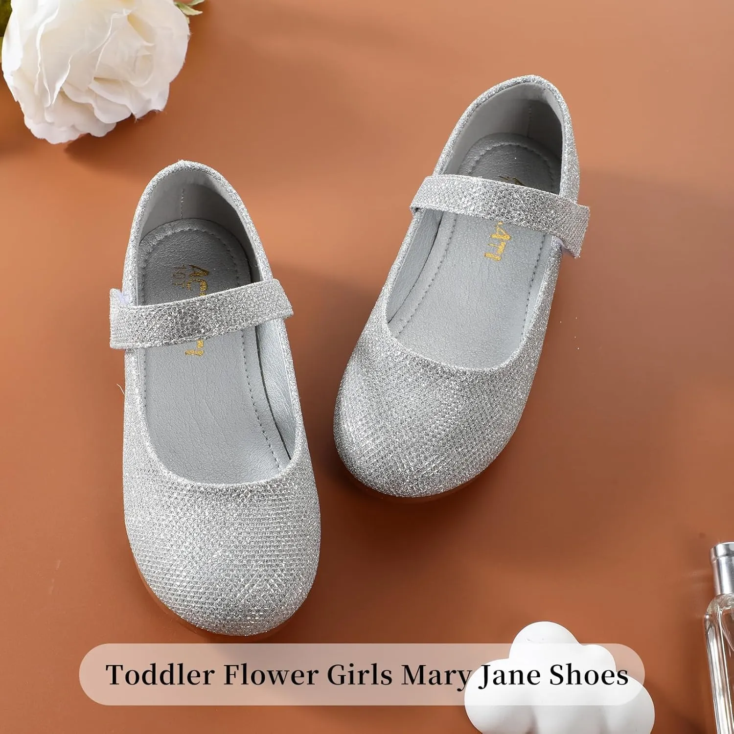 Girls Mary Jane Dress Shoes Toddler Flower Girls Kids Casual Slip on Ballet Flats School Wedding Party Church Girls Shoes