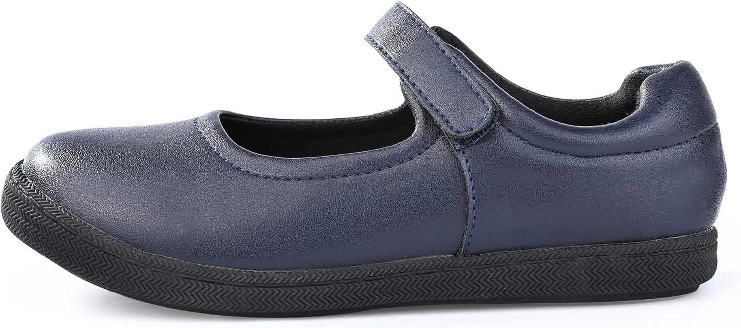Girls School Uniform Shoes Mary Jane Dress Flat Shoes for School Wedding Party with Strap Little Kid/Big Kid