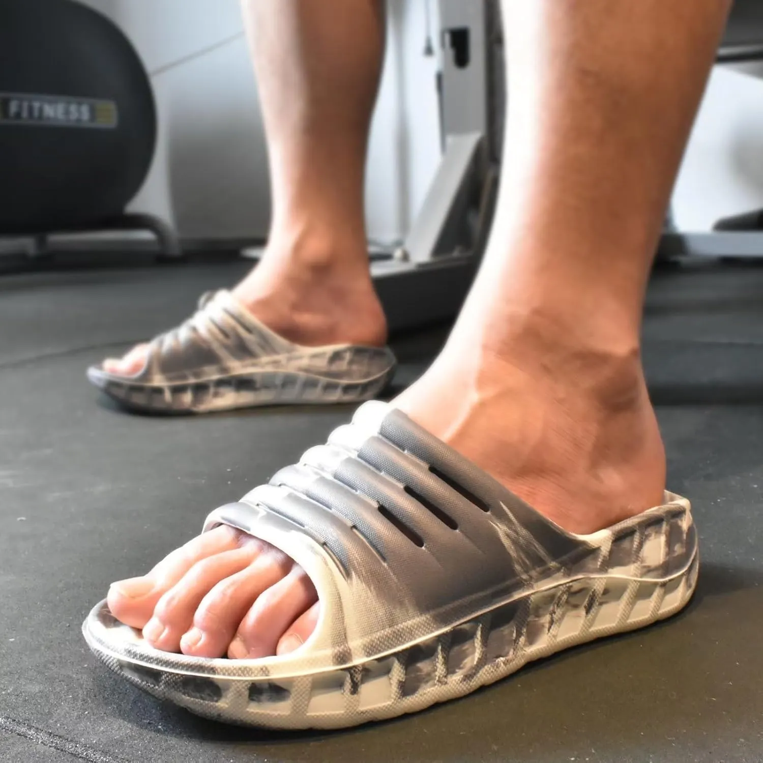 GPOS Mens Sport Recovery Sandals Plantar Fasciitis Thick Cushion Slides Sandals Lightweight Comfort Orthotic Slippers