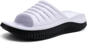 GPOS Womens Recovery Slides Sandals with Orthotic Plantar Fasciitis Relief Comfortable Athletic ladies Sandals with Thick Cushion Sole for Indoor Outdoor
