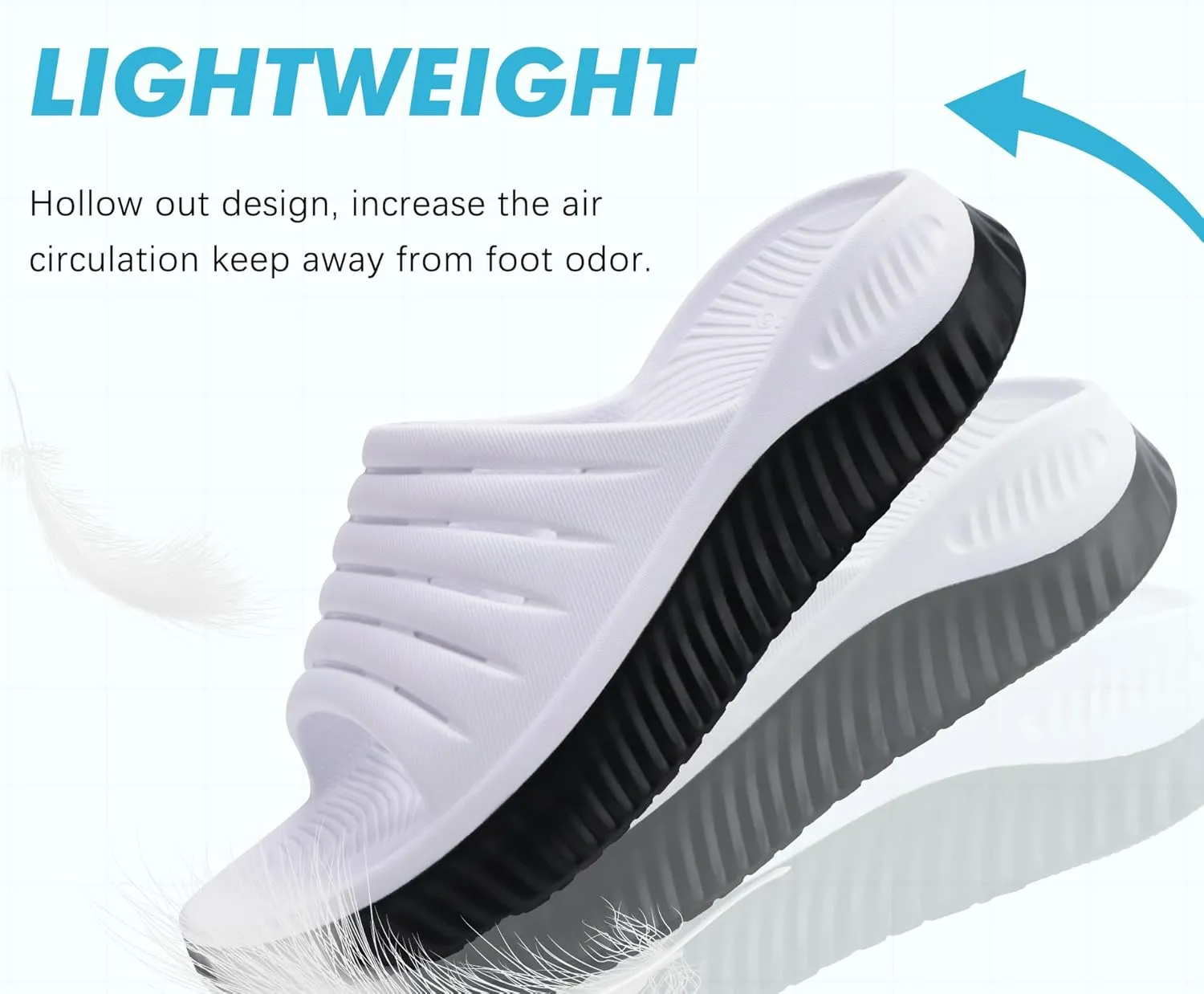 GPOS Womens Recovery Slides Sandals with Orthotic Plantar Fasciitis Relief Comfortable Athletic ladies Sandals with Thick Cushion Sole for Indoor Outdoor