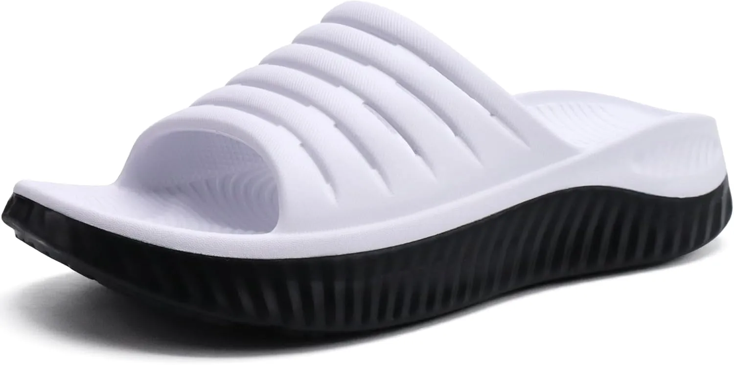 GPOS Womens Recovery Slides Sandals with Orthotic Plantar Fasciitis Relief Comfortable Athletic ladies Sandals with Thick Cushion Sole for Indoor Outdoor