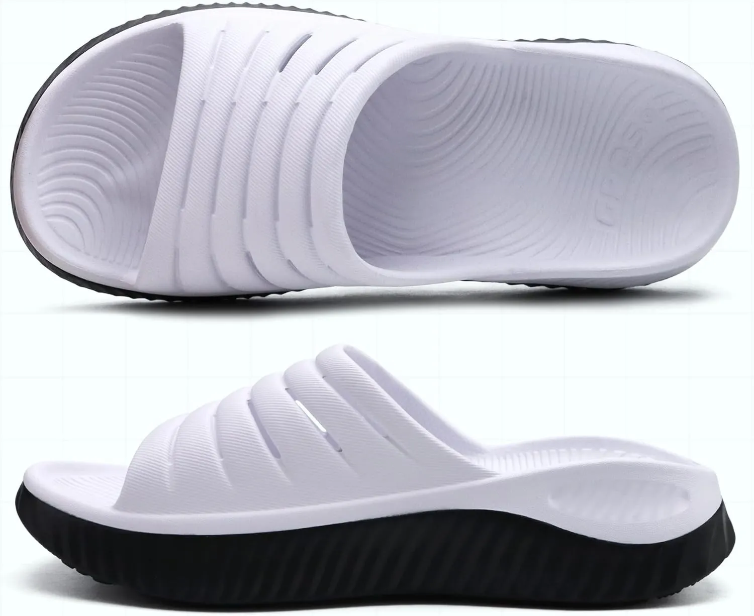 GPOS Womens Recovery Slides Sandals with Orthotic Plantar Fasciitis Relief Comfortable Athletic ladies Sandals with Thick Cushion Sole for Indoor Outdoor