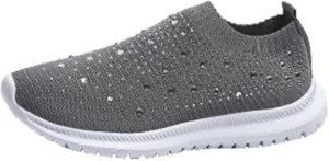 GUTZBSY Womens Rhinestones Glitter Fashion Mesh Walking Shoe,Bling Sneakers for Women Rhinestones
