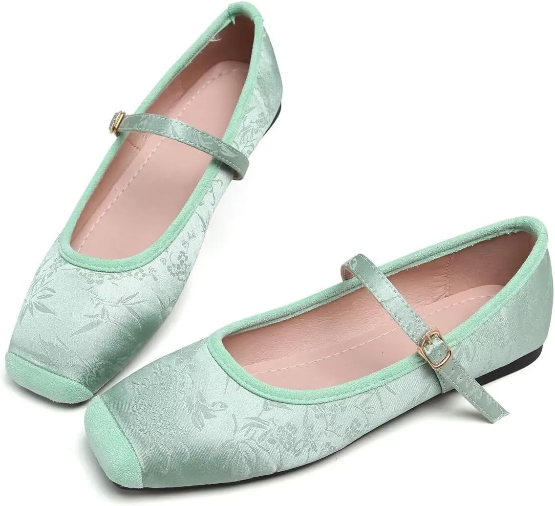 Hee grand Flats for Women, Mary Jane Shoes for Women, Women's Flats, Comfortable Flats Shoes Women, Womens Ballet Flats with Straps, Low Heel Dress Shoes,Womens Flats