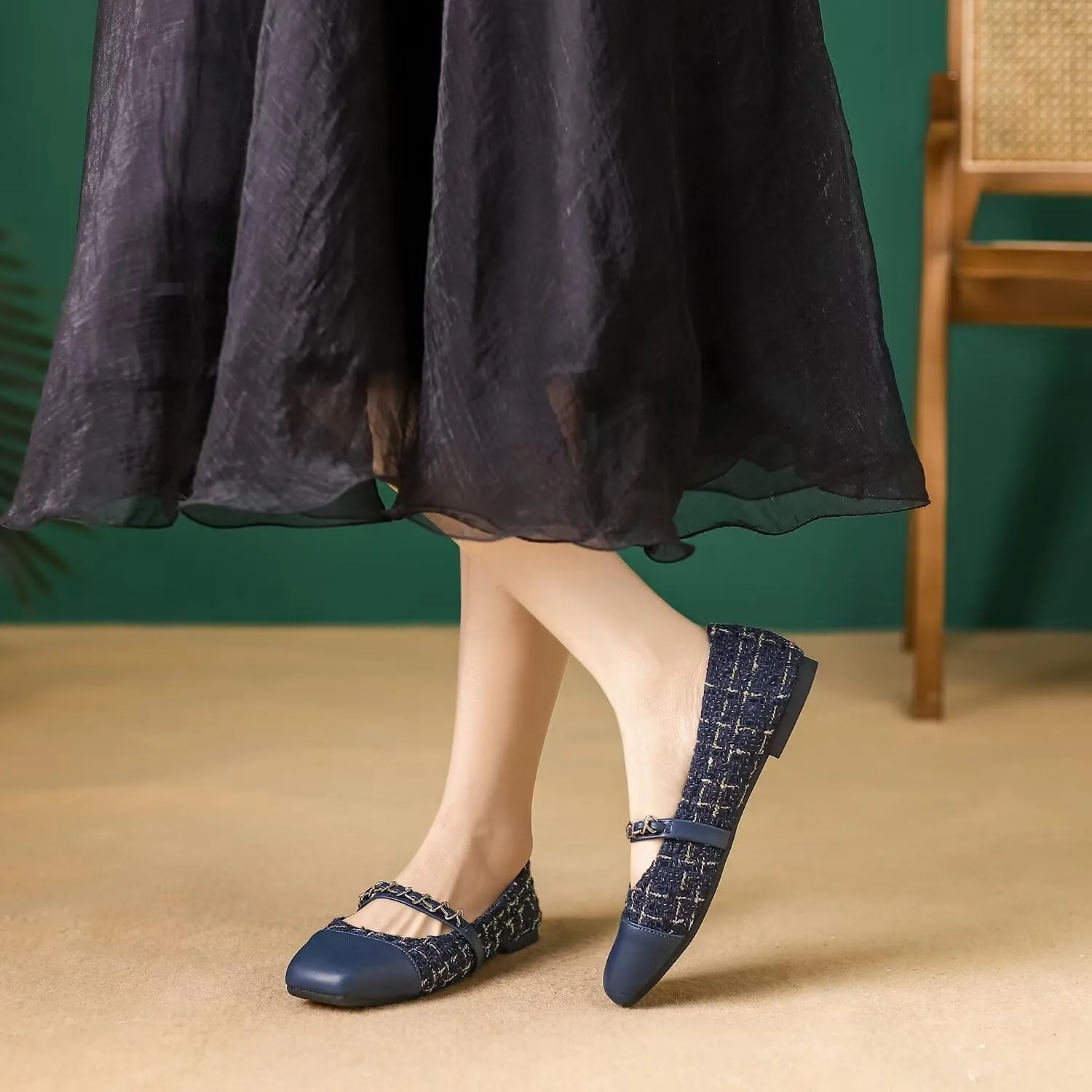 Hee grand Flats for Women, Mary Jane Shoes for Women, Women's Flats, Comfortable Flats Shoes Women, Womens Ballet Flats with Straps, Low Heel Dress Shoes,Womens Flats