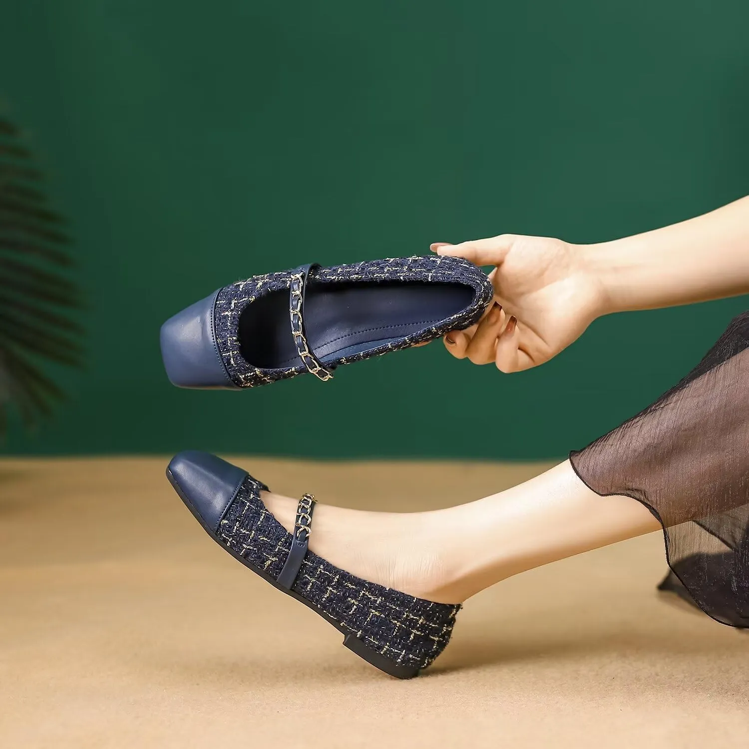 Hee grand Flats for Women, Mary Jane Shoes for Women, Women's Flats, Comfortable Flats Shoes Women, Womens Ballet Flats with Straps, Low Heel Dress Shoes,Womens Flats