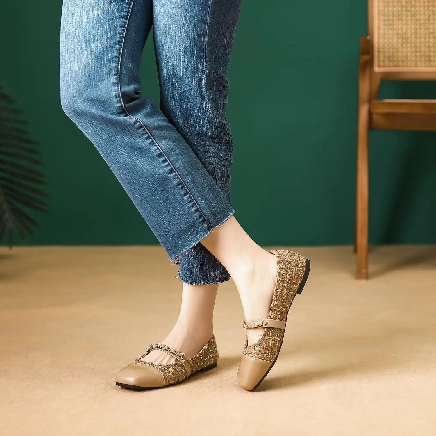Hee grand Flats for Women, Mary Jane Shoes for Women, Women's Flats, Comfortable Flats Shoes Women, Womens Ballet Flats with Straps, Low Heel Dress Shoes,Womens Flats