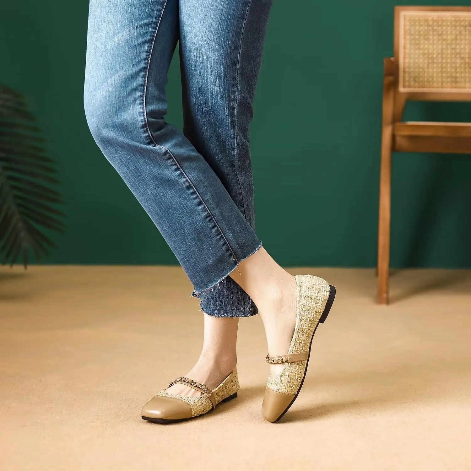 Hee grand Flats for Women, Mary Jane Shoes for Women, Women's Flats, Comfortable Flats Shoes Women, Womens Ballet Flats with Straps, Low Heel Dress Shoes,Womens Flats