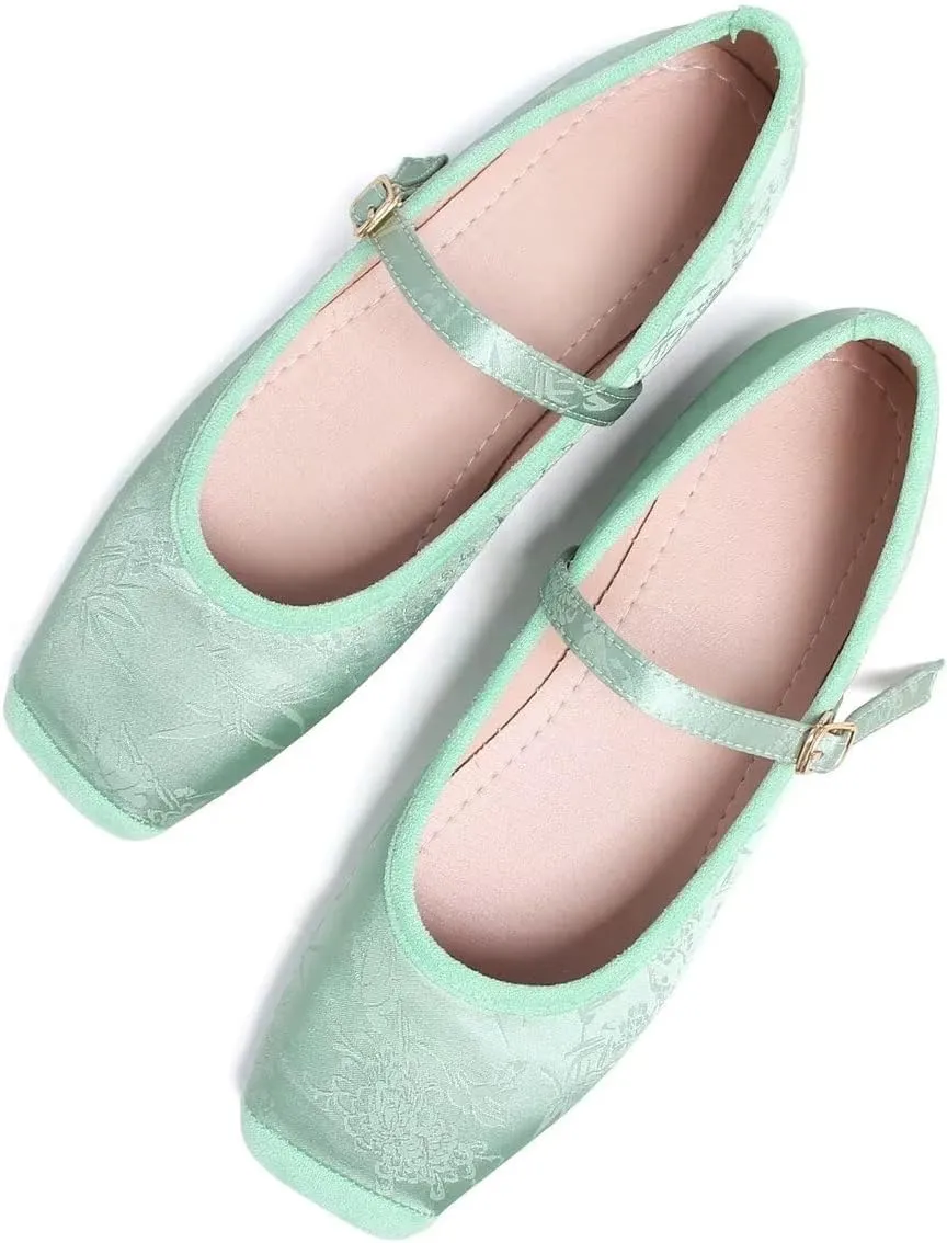 Hee grand Flats for Women, Mary Jane Shoes for Women, Women's Flats, Comfortable Flats Shoes Women, Womens Ballet Flats with Straps, Low Heel Dress Shoes,Womens Flats
