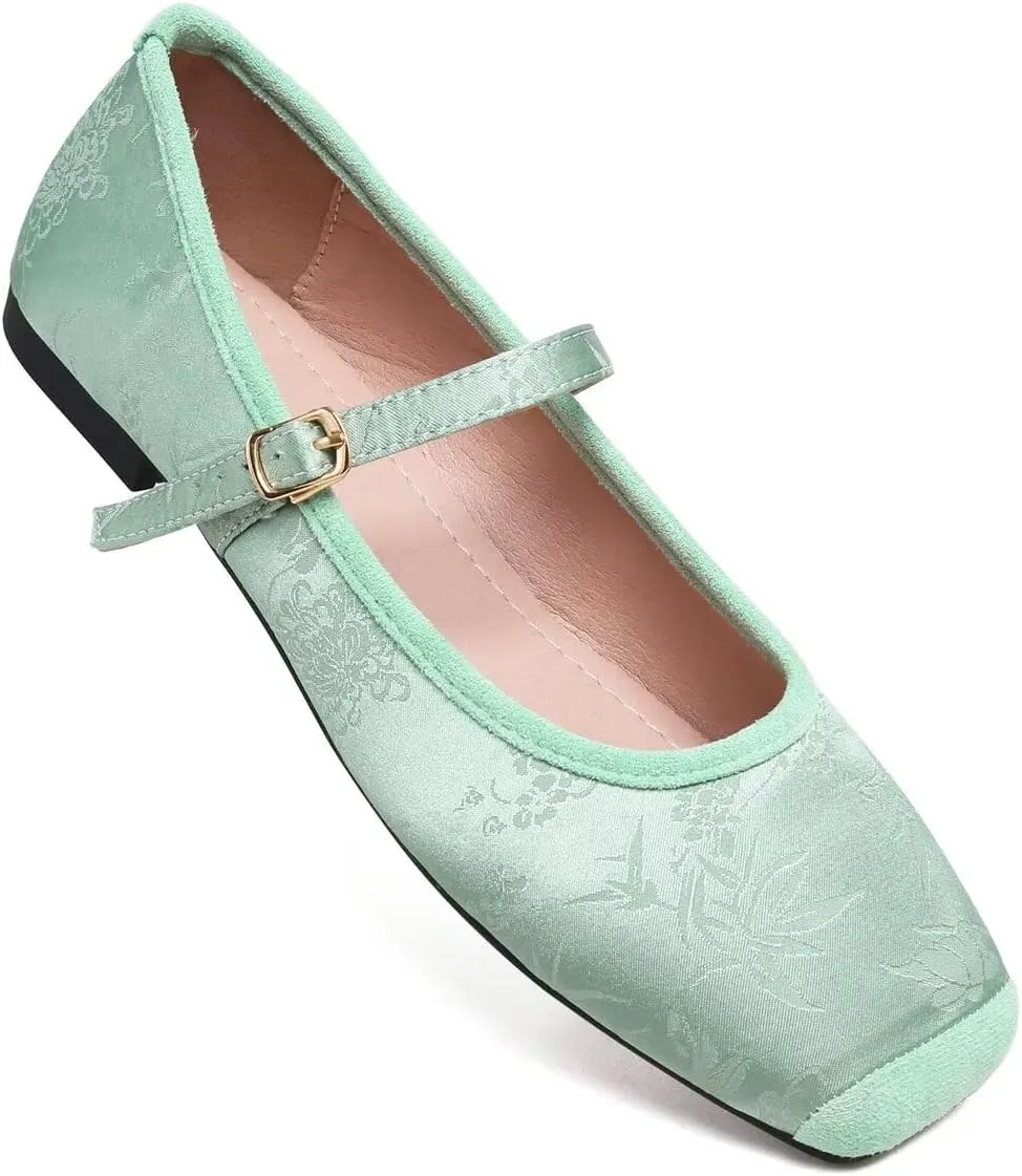 Hee grand Flats for Women, Mary Jane Shoes for Women, Women's Flats, Comfortable Flats Shoes Women, Womens Ballet Flats with Straps, Low Heel Dress Shoes,Womens Flats