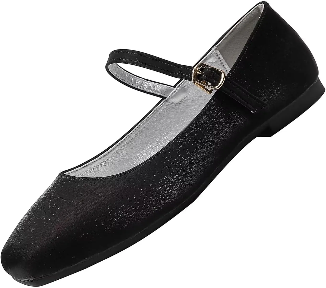 Hee grand Mary Jane Shoes for Women Comfortable Square Toe Ballet Flats with Straps Satin Dress Shoes
