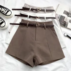 High Waist Belted A-Line Shorts for Women | Chic Summer Work Wear