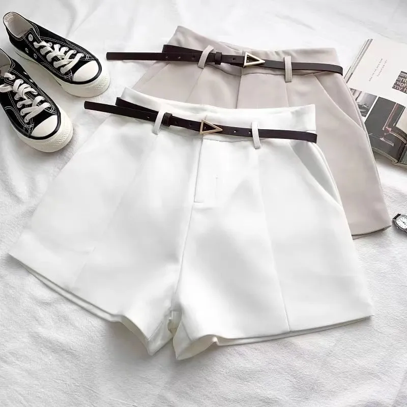 High Waist Belted A-Line Shorts for Women | Chic Summer Work Wear