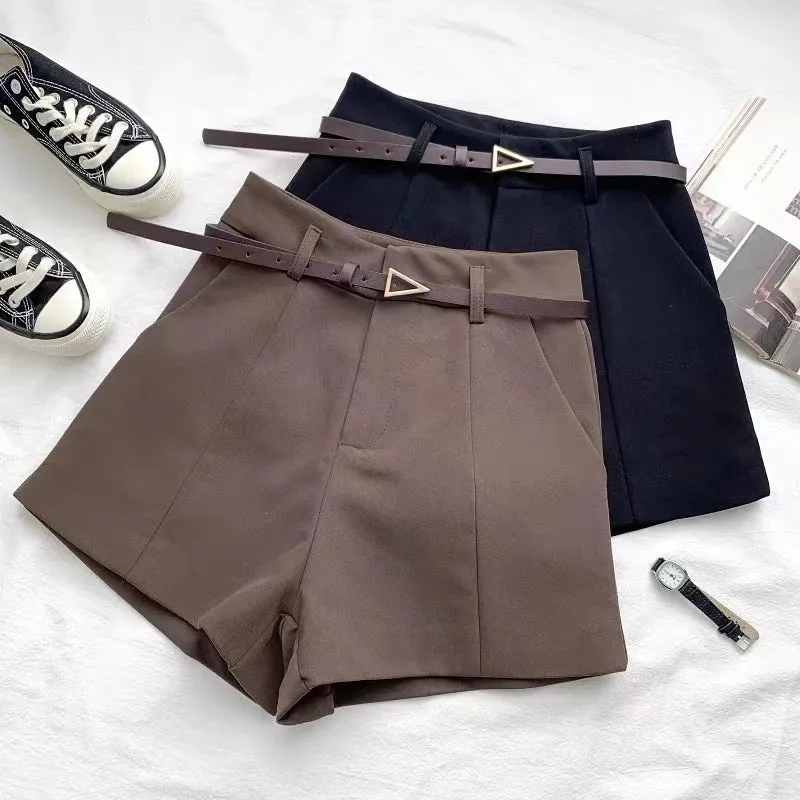 High Waist Belted A-Line Shorts for Women | Chic Summer Work Wear