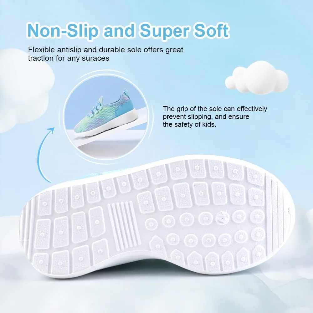 HIITAVE Girls Shoes Kids Slip on Tennis Sneakers Walking Running Athletic Gym Shoes