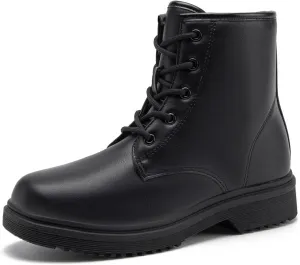 HIKLDK Girls Boots Glitter Combat Boot Winter Waterproof Side Zipper Lace-up Walking Shoes for Toddlers Little Kid szie