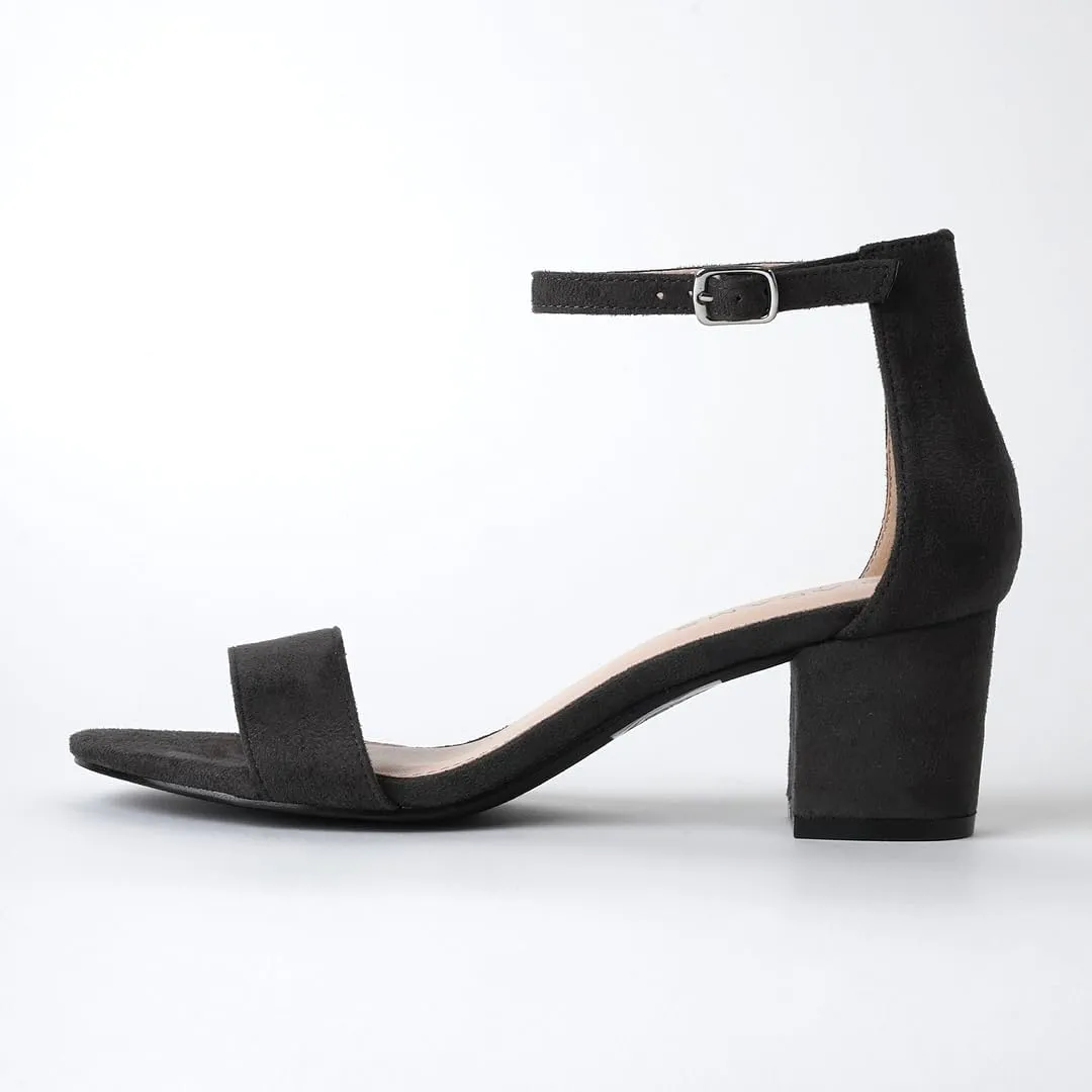 J. Adams Daisy Heeled Sandals - Ankle Strap Low Block, Open Toe Dress Pumps, Chunky Heels - Dressy Shoes for Women - Bridal, Wedding, Summer Sandals