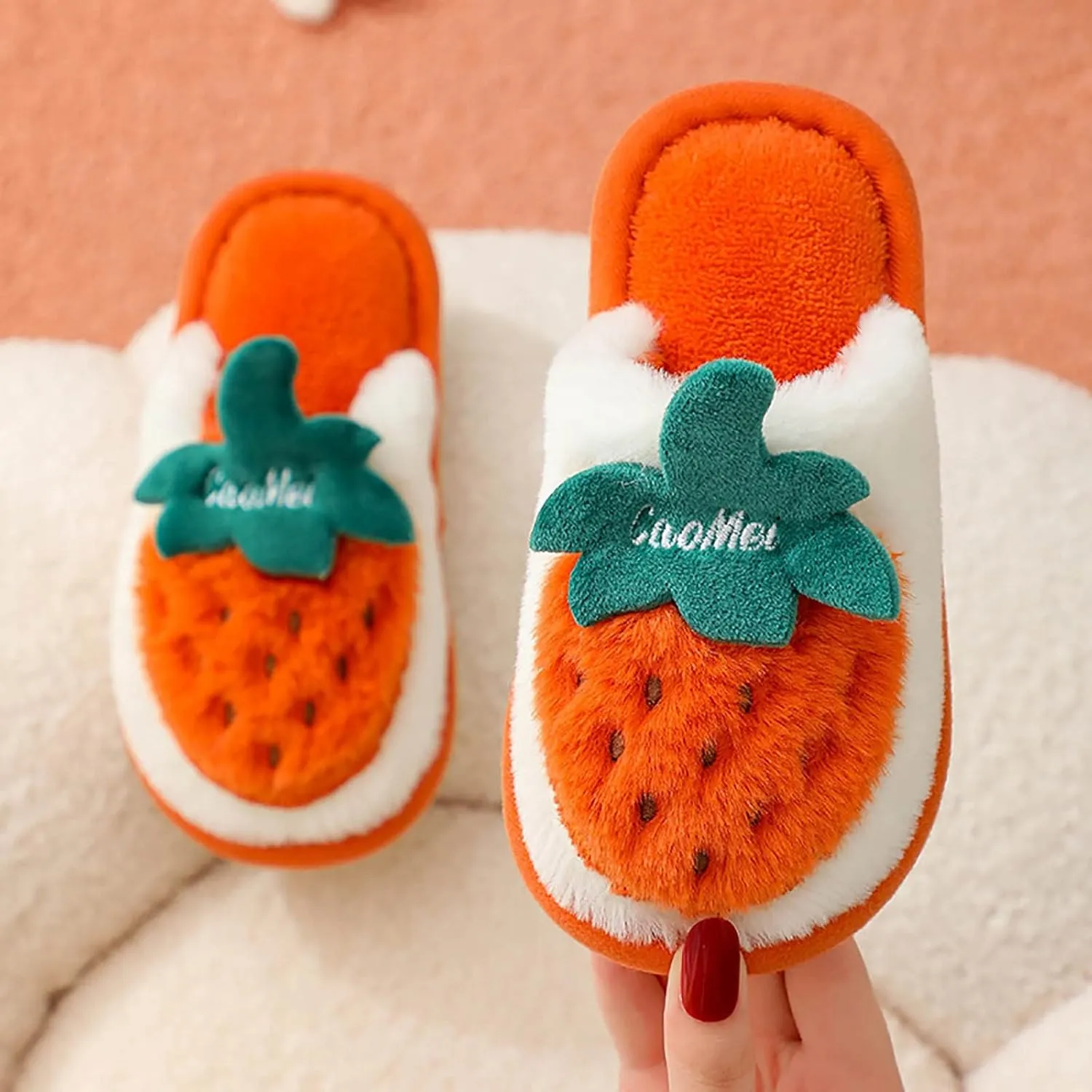 Jelly Sandal Girl Cartoon Strawberry Pattern Bedroom Slippers For Kids Cotton Slippers Slippers 12 18 Months