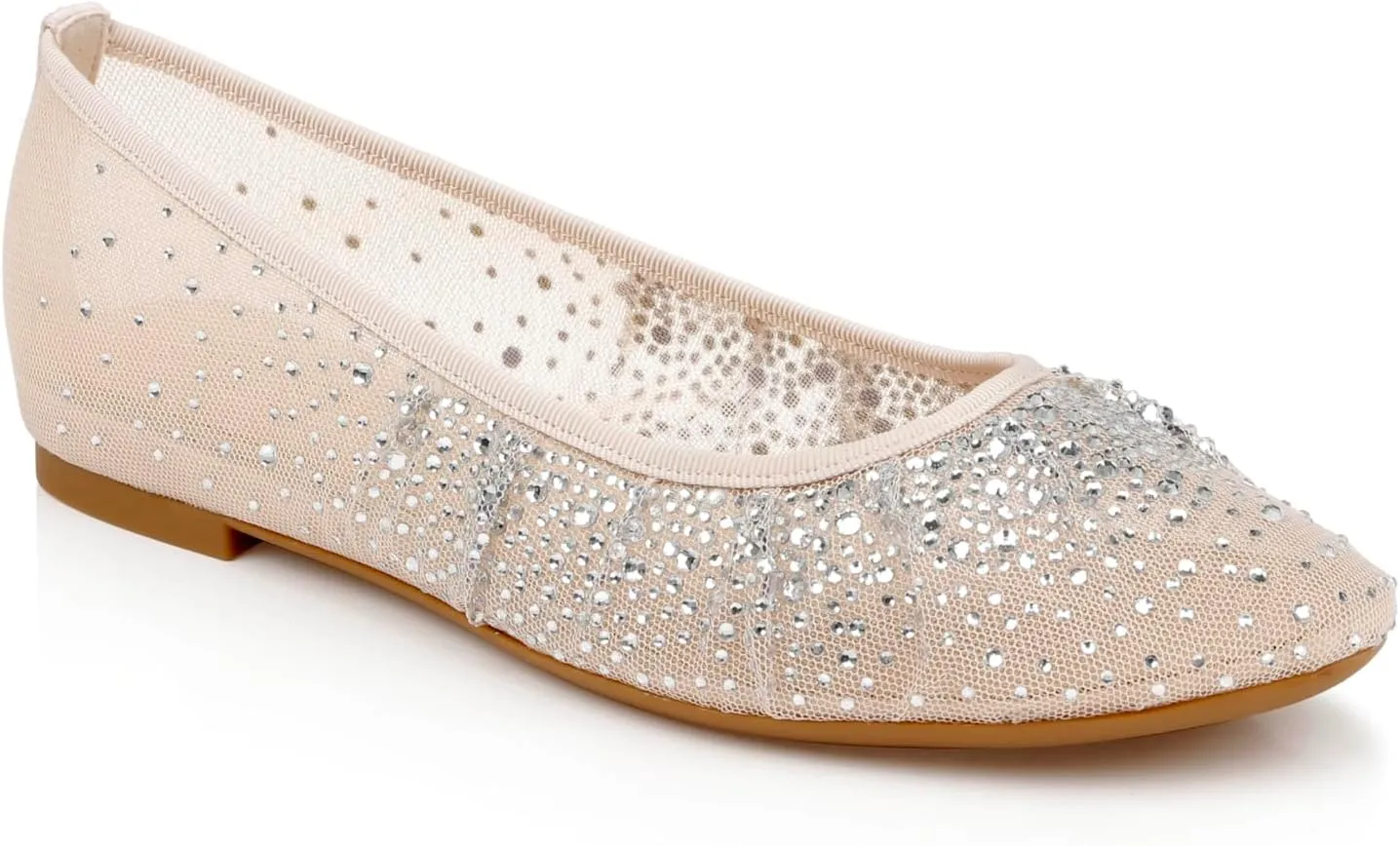 Jewel Badgley Mischka Nuala Mesh Flats