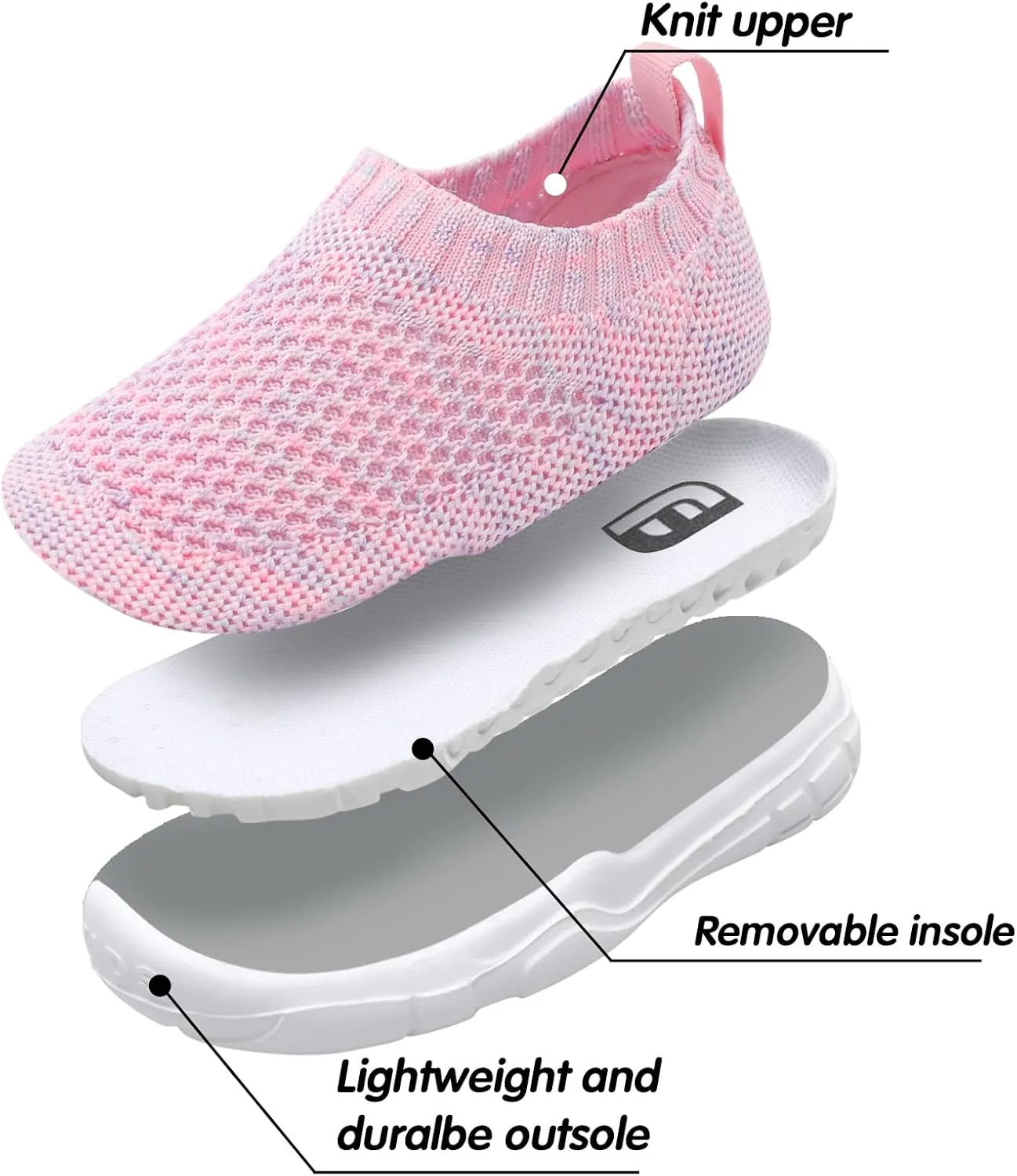 JOINFREE Toddler Boys Girls Sneaker Slip On Shoes Kids Lightweight Breathable Walking Shoes