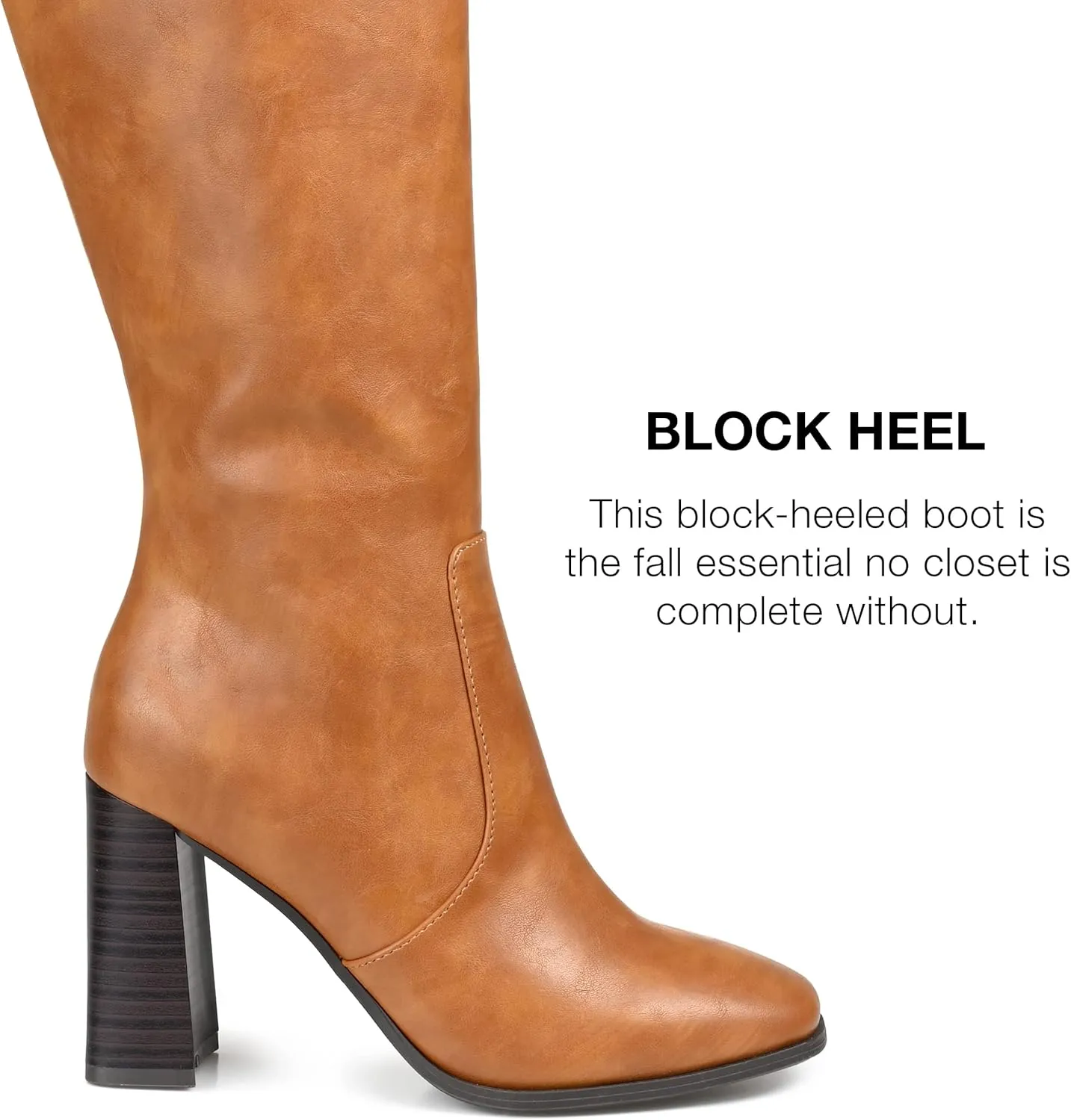 Journee Collection Womens Karima Faux Leather Square Toe Knee-High Boots