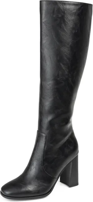Journee Collection Womens Karima Faux Leather Square Toe Knee-High Boots