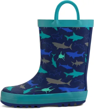 K KomForme Kids Rain Boots Waterproof Printed Rubber boots with Handles