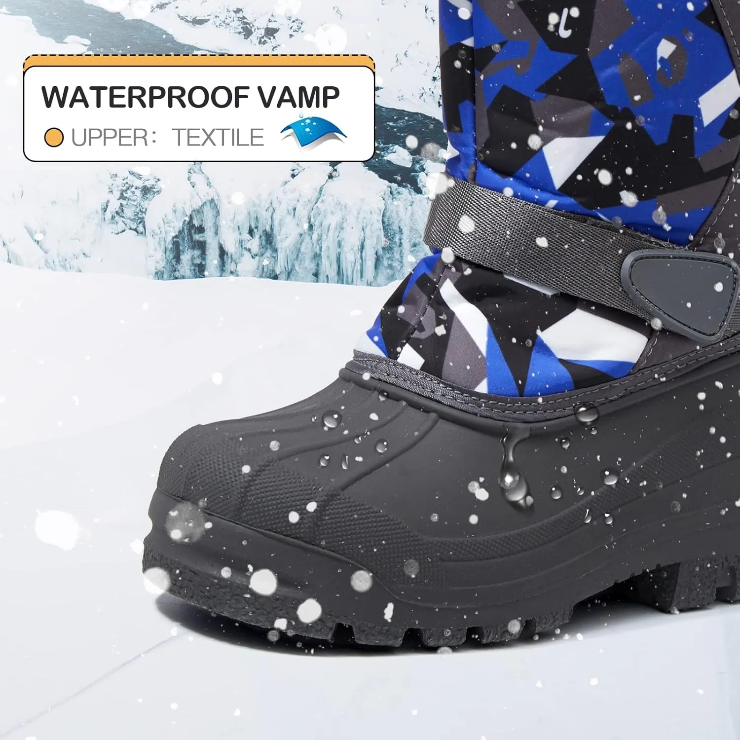 K KomForme Snow Boots for Boys & Girls Warm Waterproof Slip Resistant Winter Shoes (Toddler/Little Kid/Big Kid)