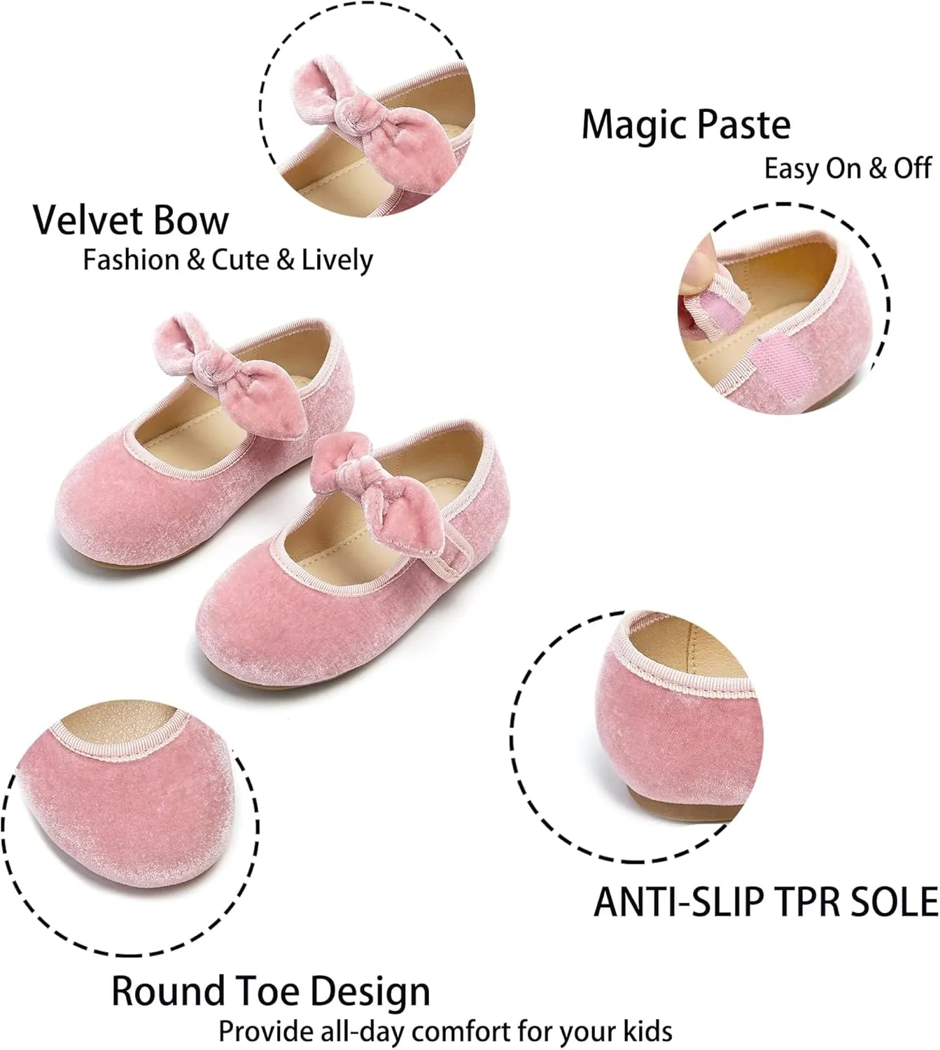 Kiderence Little Toddler Girls Dress Shoes Ballerina Ballet Flats Kids Mary Janes