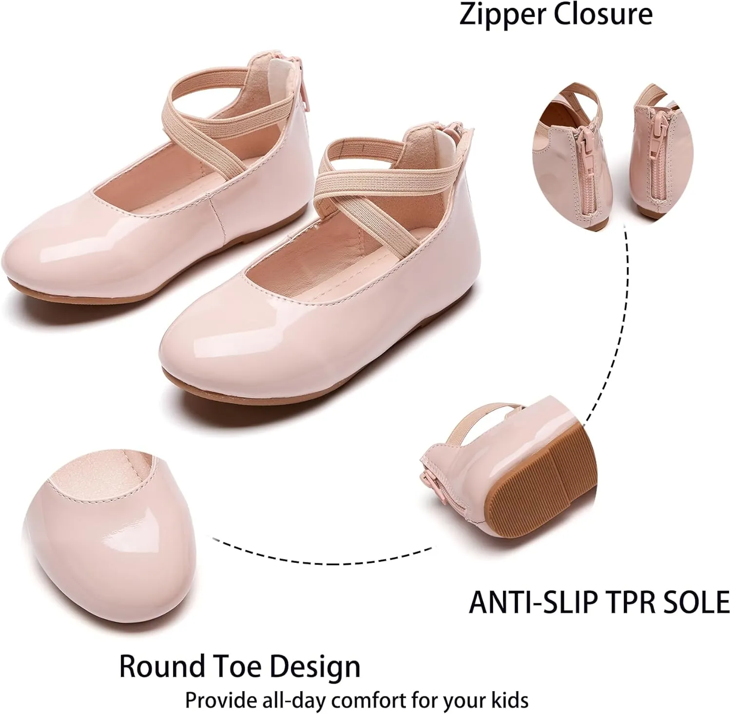 Kiderence Little Toddler Girls Dress Shoes Ballerina Ballet Flats Kids Mary Janes