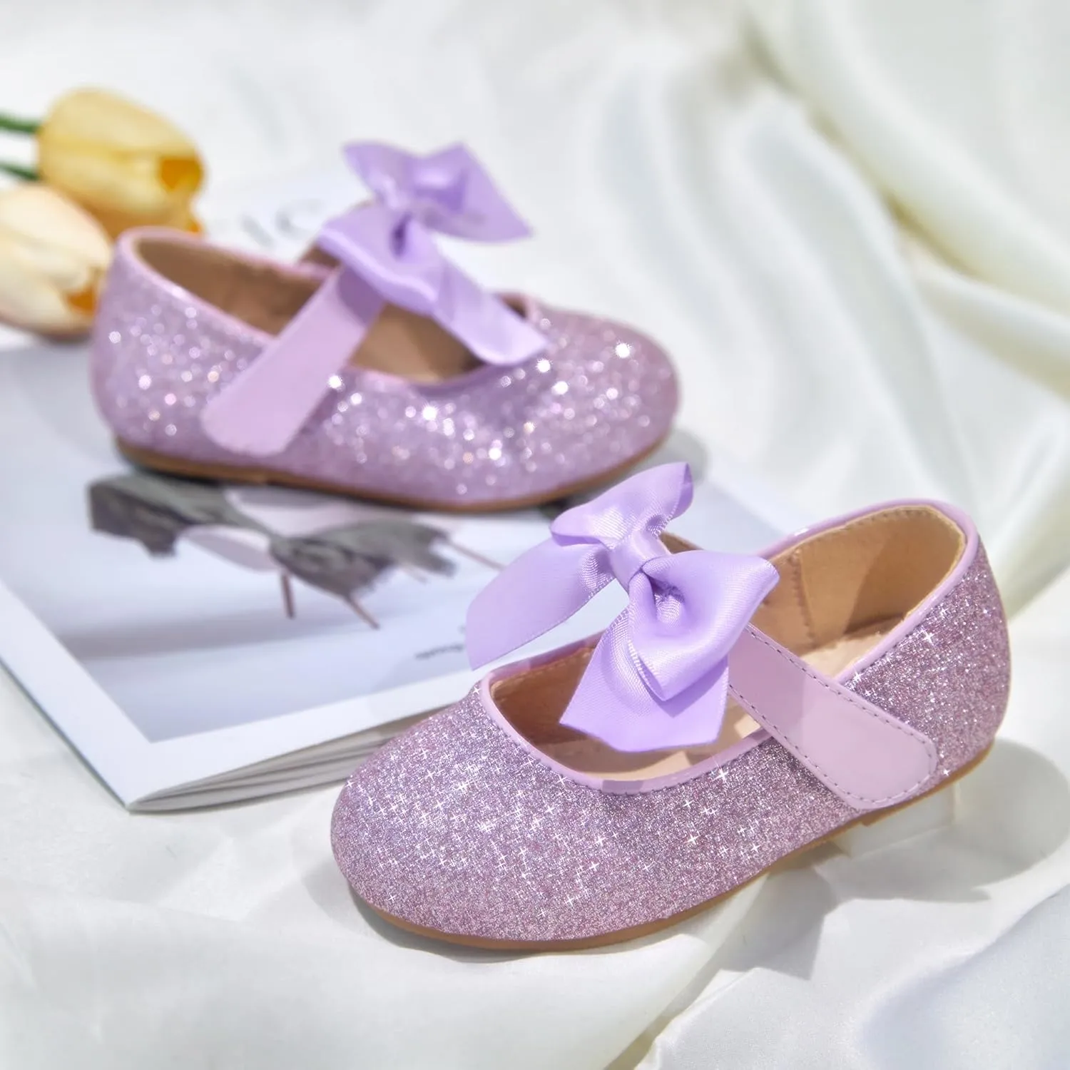 Kiderence Toddler Girls Dress Shoes Little Kids Mary Janes Ballet Flats Toddler