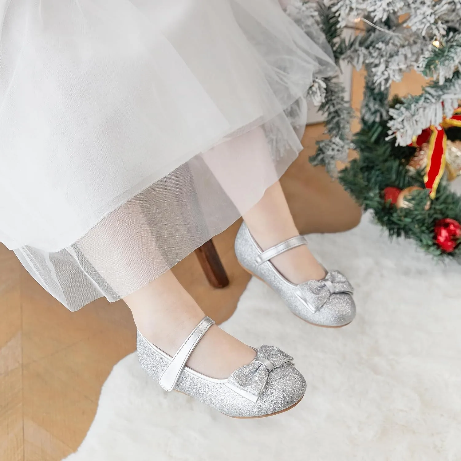 Kiderence Toddler Girls Dress Shoes Little Kids Mary Janes Ballet Flats Toddler