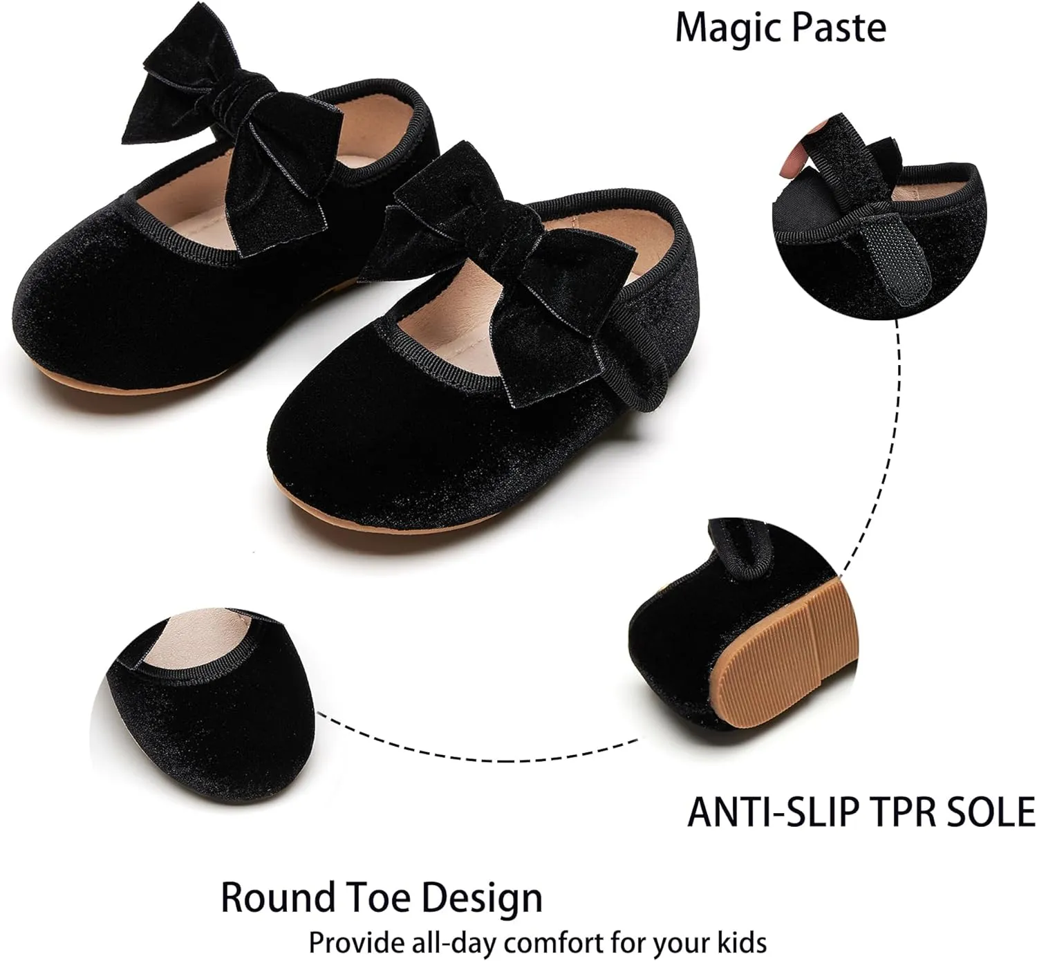 Kiderence Toddler Girls Dress Shoes Little Kids Mary Janes Ballet Flats Toddler