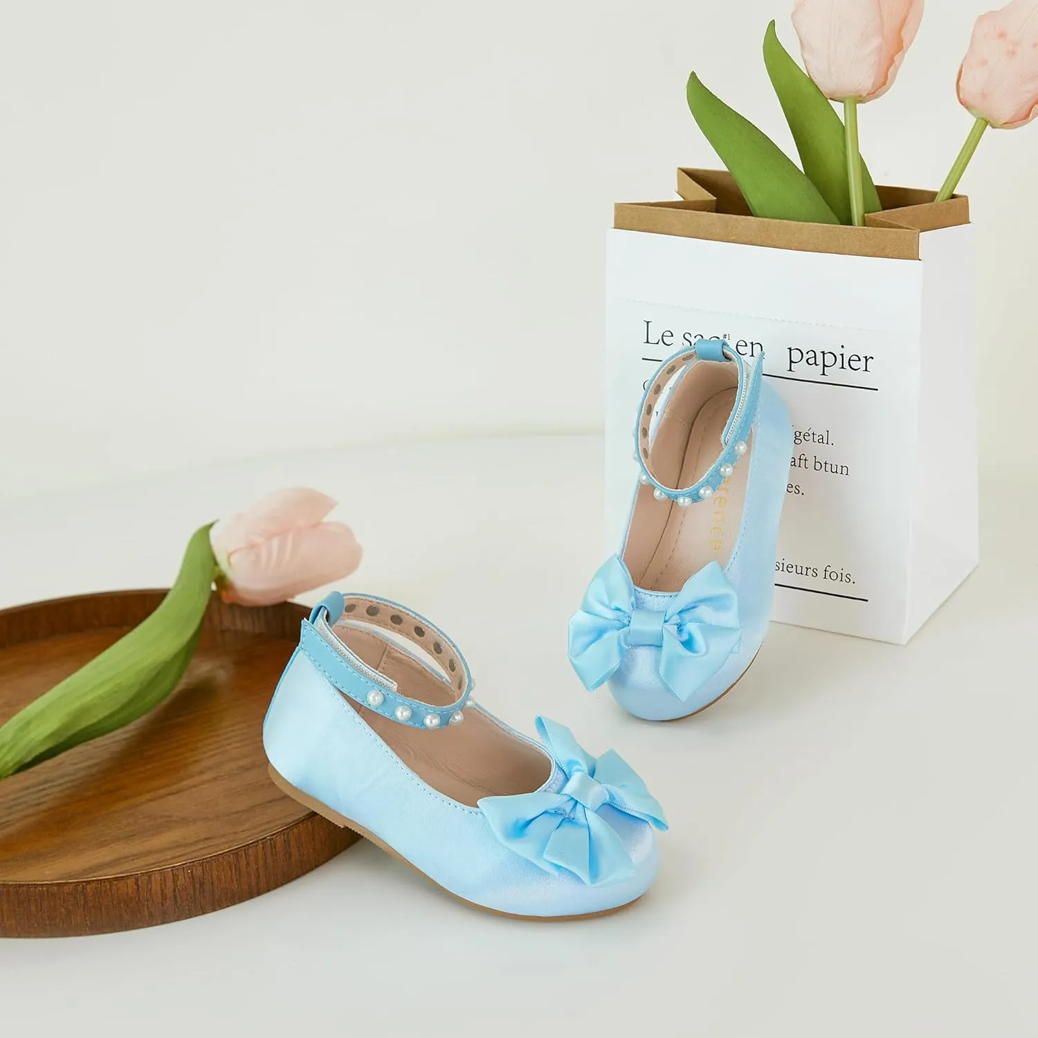 Kiderence Toddler Girls Dress Shoes Little Kids Mary Janes Ballet Flats Toddler
