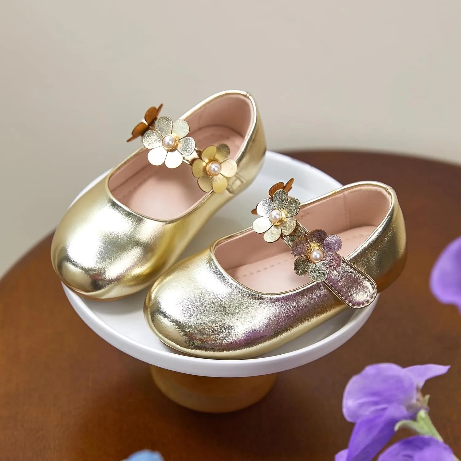 Kiderence Toddler Girls Dress Shoes Little Kids Mary Janes Ballet Flats Toddler