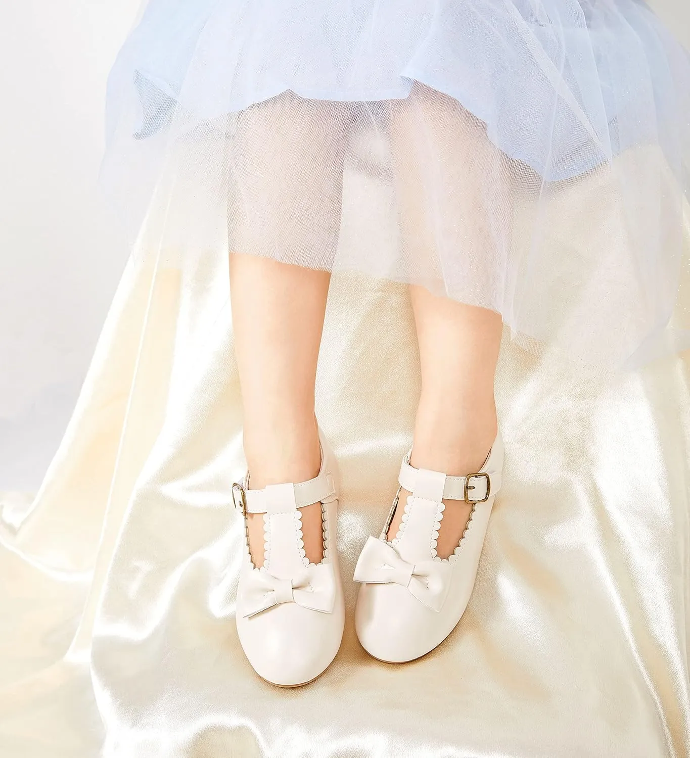 Kiderence Toddler Girls Dress Shoes Little Kids Mary Janes Ballet Flats Toddler