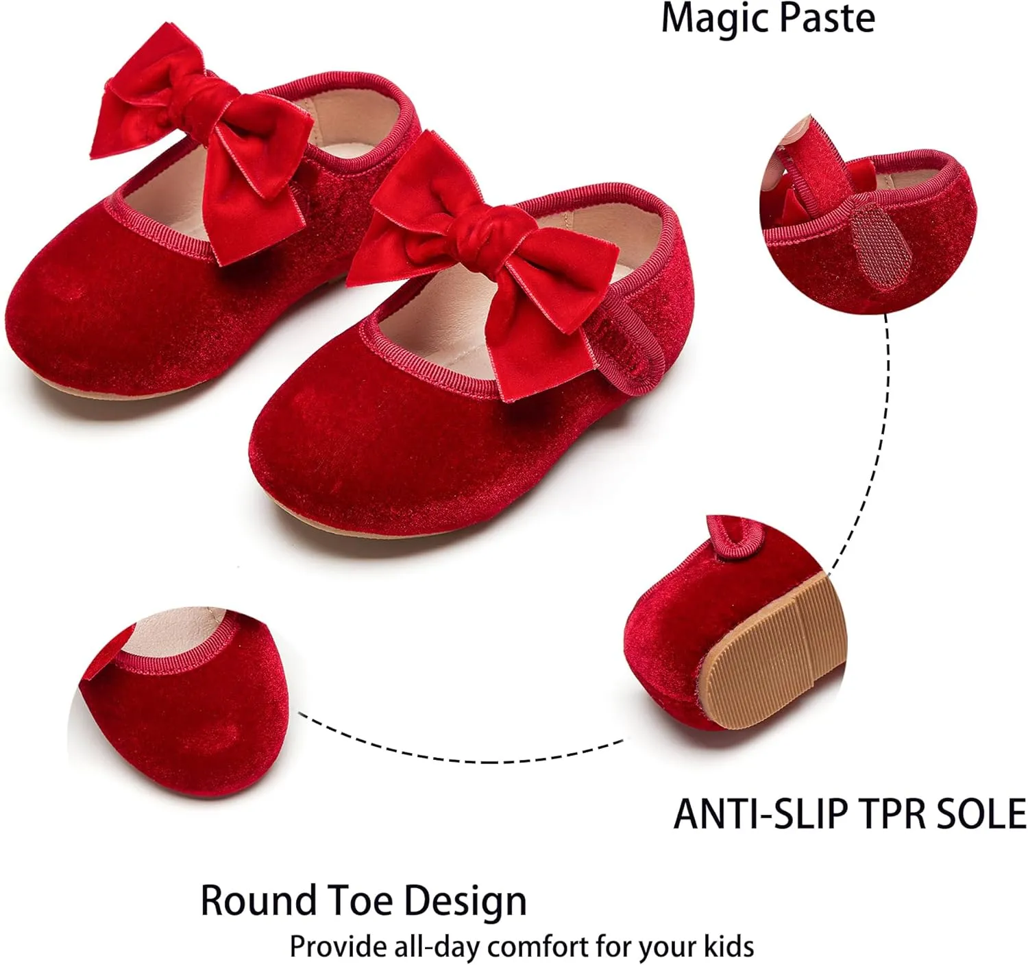 Kiderence Toddler Girls Dress Shoes Little Kids Mary Janes Ballet Flats Toddler