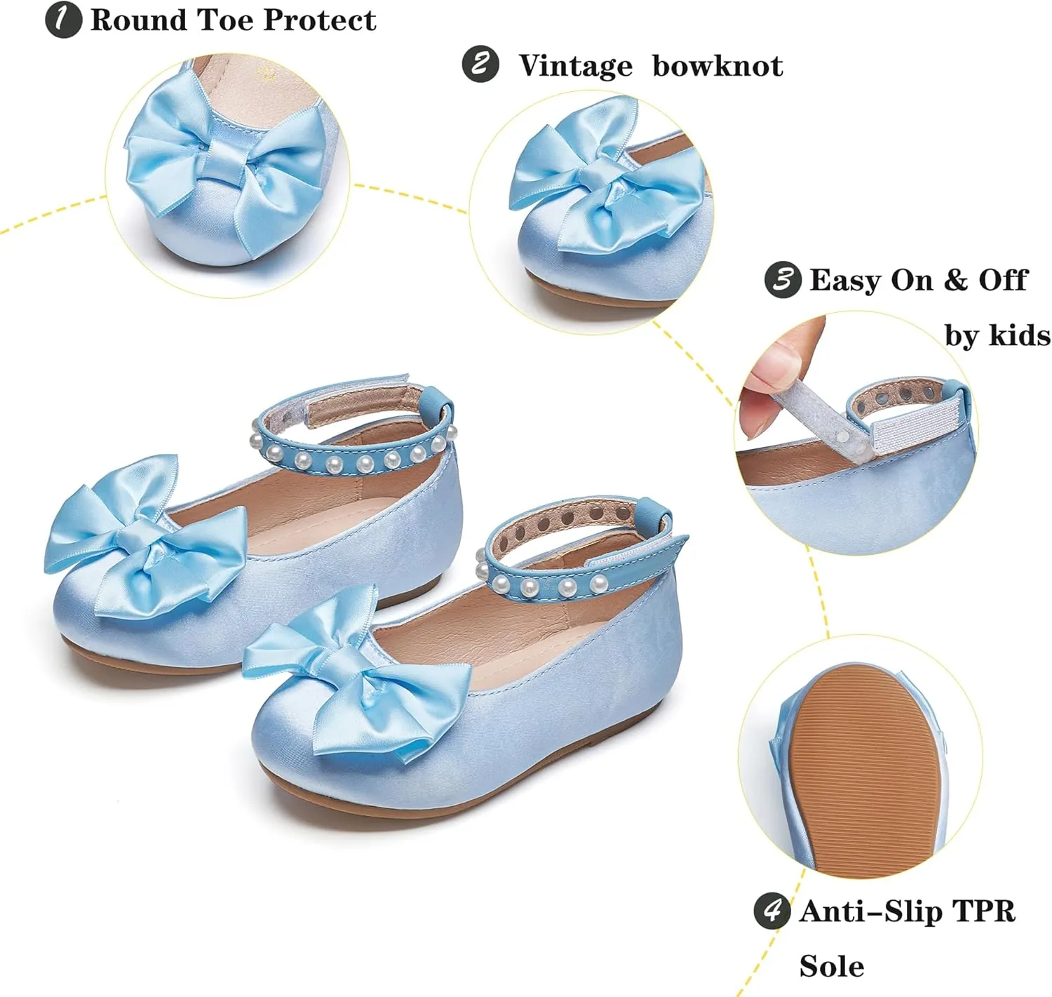 Kiderence Toddler Girls Dress Shoes Little Kids Mary Janes Ballet Flats Toddler