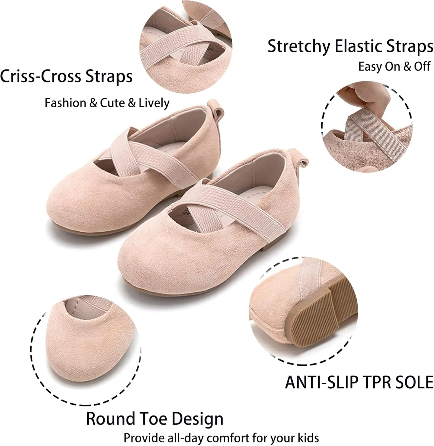 Kiderence Toddler Girls Dress Shoes Little Kids Mary Janes Ballet Flats Toddler