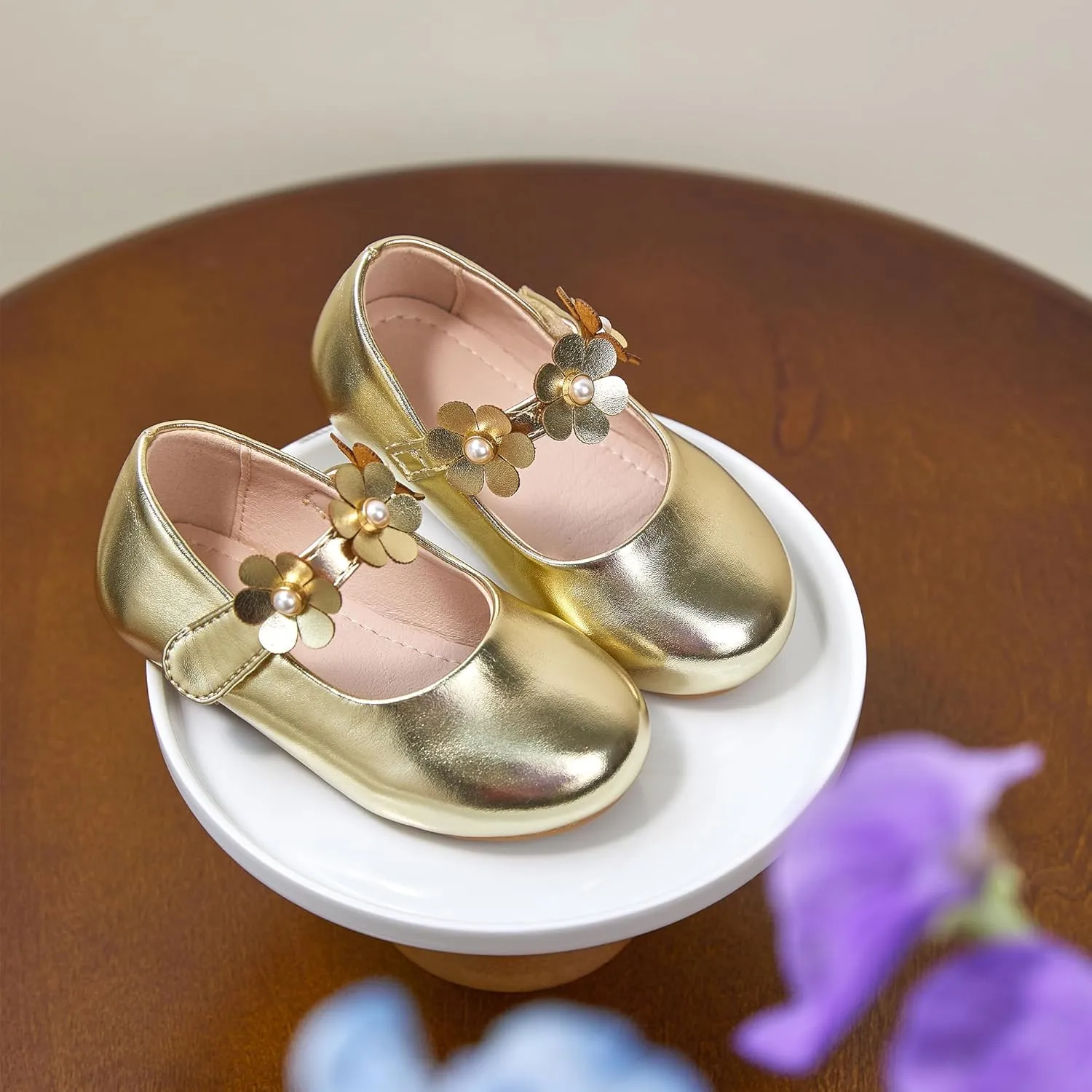 Kiderence Toddler Girls Dress Shoes Little Kids Mary Janes Ballet Flats Toddler