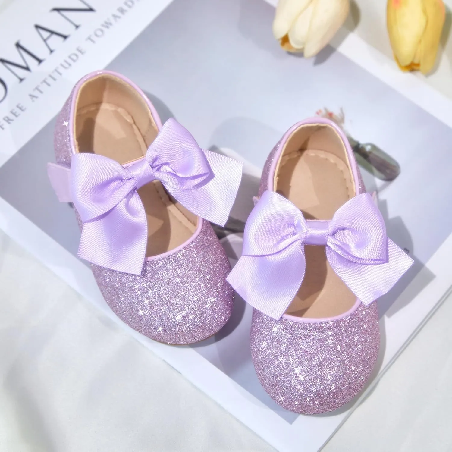 Kiderence Toddler Girls Dress Shoes Little Kids Mary Janes Ballet Flats Toddler