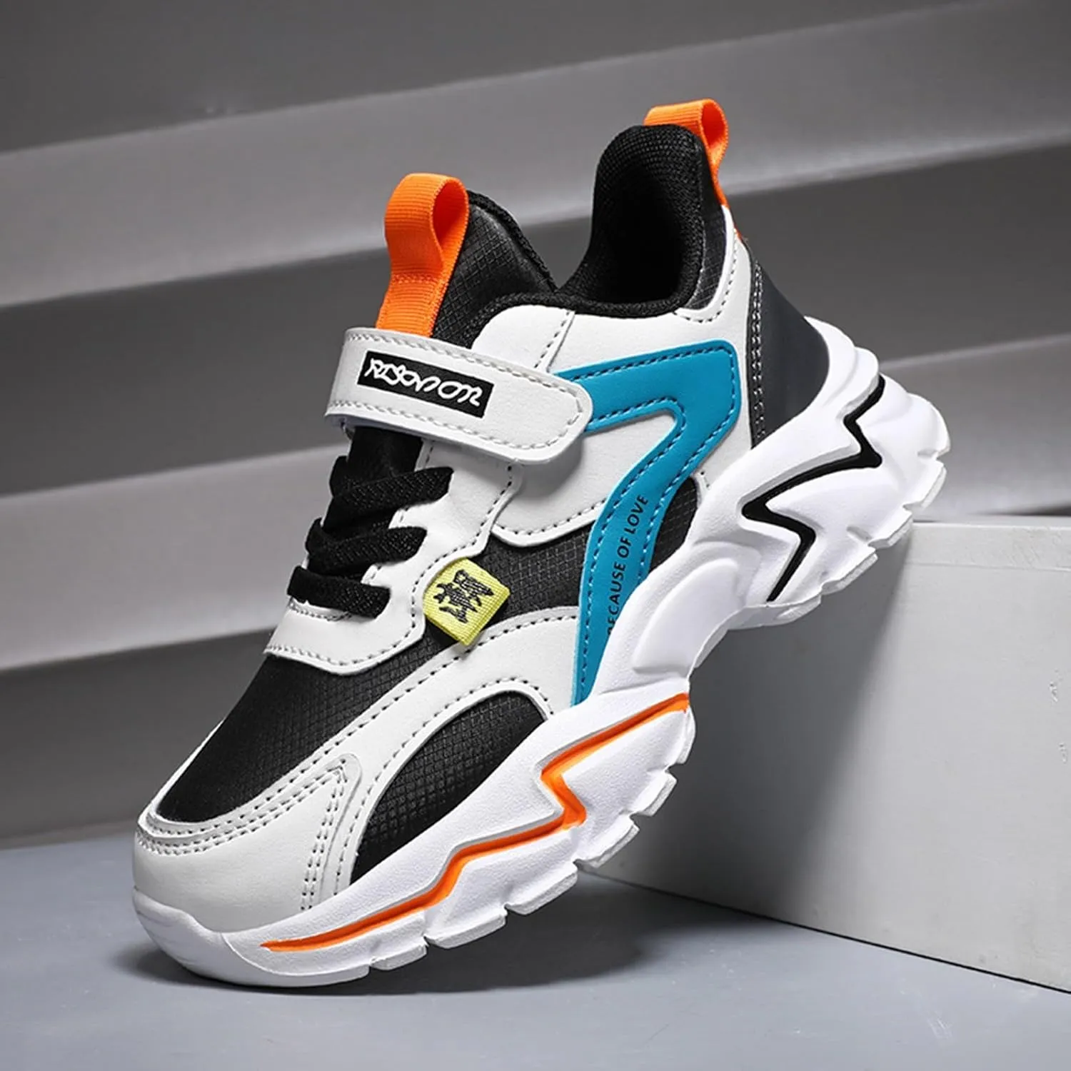 Kids Basketball Shoes Toddler Boys Girls Adjustable Mesh Sneakers Mid Top Training Shoes Non-Slip Sports Shoes